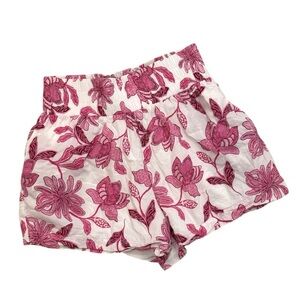 Generation Love Pink Floral Boxer Style High-Waisted Cotton Shorts